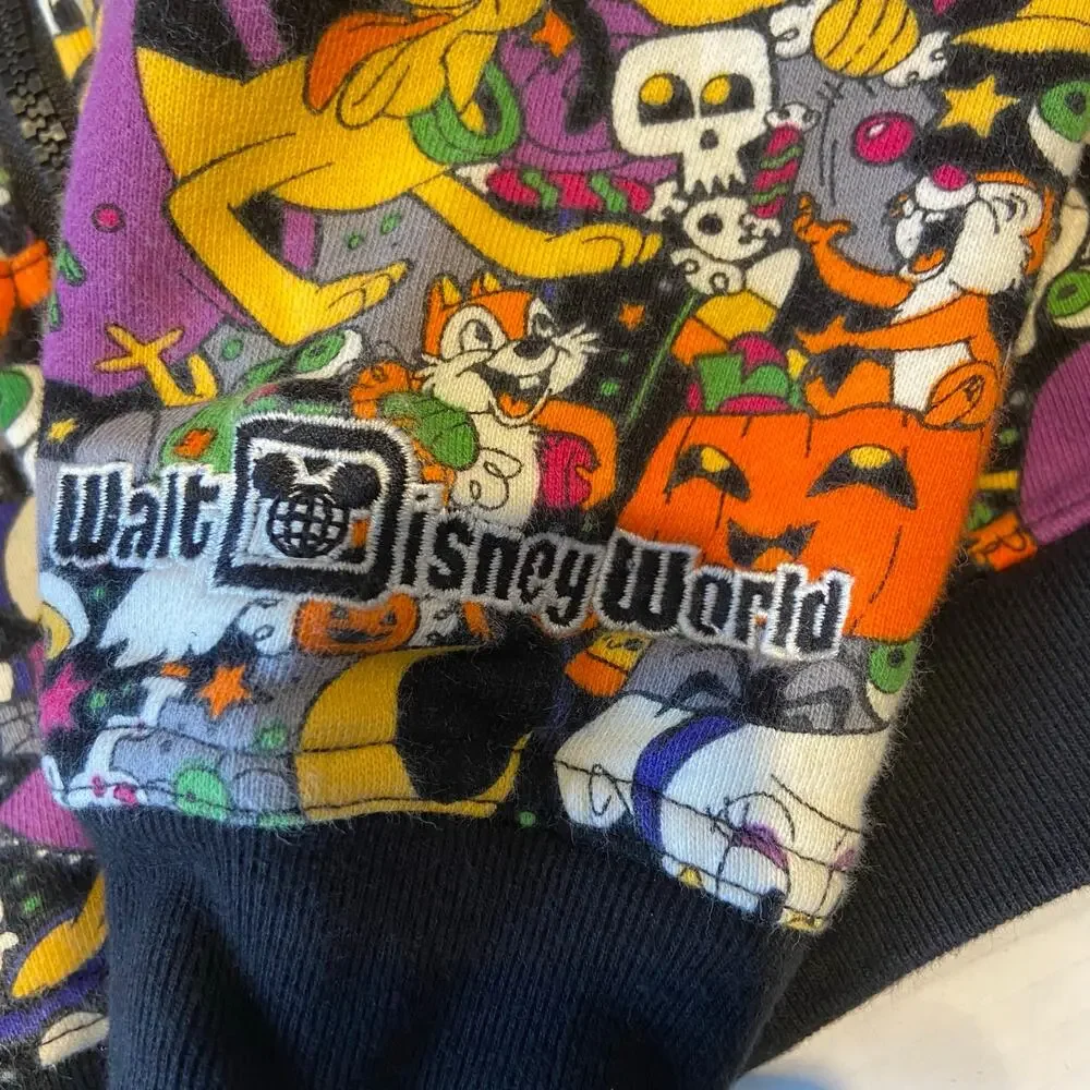 Disney Parks Halloween Mickey and Friends Zip Up Hoodie Size XS‎
